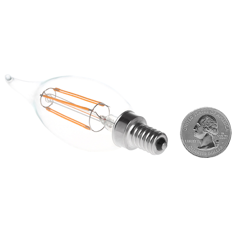 CA10 E12 4W LED Vintage Antique Filament Light Bulb, 40W Equivalent, 4-Pack, AC100-130V or 220-240V CA10 E12 4W LED Vintage Antique Filament Light Bulb, 40W Equivalent, 4-Pack, AC100-130V or 220-240V